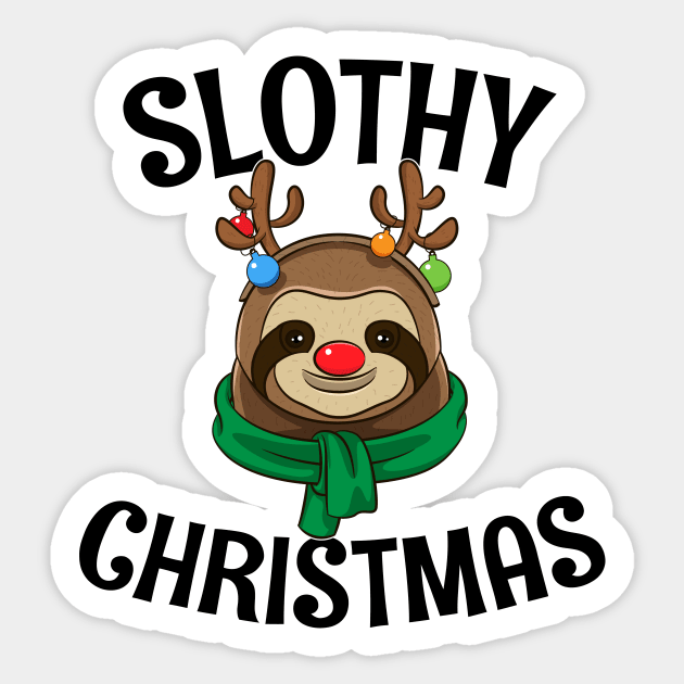 Gift For Sloth Lovers Slothy Christmas Sticker by teeleoshirts